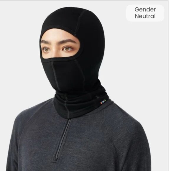 SMARTWOOL Thermal Merino Balaclava Black Skiing Hiking - Picture 1 of 4
